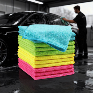 Chiffon de nettoyage pour voiture en microfibre 32x32cm 250gsm, épaissi et absorbant, pour le lavage des véhicules et l'utilisation en cuisine - Product Image 1
