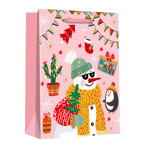 Bolsa de Compras Navideña de Cartón con Estampado en Caliente, Asa de Cinta Reciclable para Exhibiciones, <span class=keywords><strong>Supermercados</strong></span> y Promociones - Product Image 5