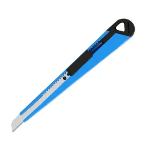 Hot Sales Blue Powder Coating Metal Utility Knife 9mm Sk2 Snap Off Blade Knife Office Mini Cutter