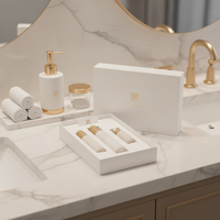 Coffret Cadeau Cosmétique en Carton Blanc avec Logo Personnalisé Estampé à Chaud, Emballage de Luxe Recyclé pour Ensemble de Flacons de Parfum 30, 50ml, 100ml avec Éponge