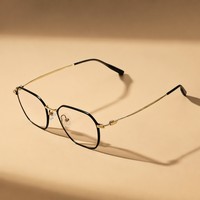 Monturas de Gafas Metálicas de Titanio IP, Estilo Retro Vintage, Color Negro y Dorado, Monturas Ópticas de Diseño, Precio de Fábrica