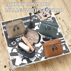 Étui à écouteurs de luxe de créateur, petit sac à fermeture éclair pour rouge à lèvres, mini porte-monnaie en cuir personnalisé, pochette portable durable - Product Image 2