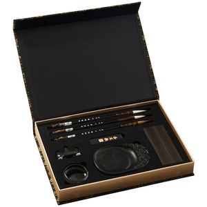Coffret cadeau d'étude des quatre trésors, ensemble de pinceaux de <span class=keywords><strong>calligraphie</strong></span> pour débutants avec pinceaux, encre, papier, pierre à encre, fournitures - Product Image 5