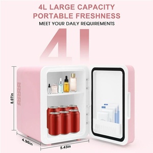 Mini-réfrigérateur portable électrique sans givre, silencieux, en plastique, compatible français, <span class=keywords><strong>pour</strong></span> voiture, hôtel, stockage <span class=keywords><strong>de</strong></span> produits <span class=keywords><strong>de</strong></span> <span class=keywords><strong>beauté</strong></span>, cosmétiques et maquillage - Product Image 4