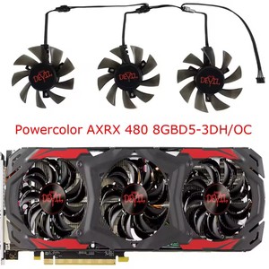 Ventilador de tarjeta de vídeo de 75mm, GA81S2U, para POWERCOLOR R9 390 8GB, RX <span class=keywords><strong>570</strong></span> 4G, para Powercolor Red Devil RX 480 <span class=keywords><strong>8G</strong></span>, reemplaza a PLD08010S12H - Product Image 2