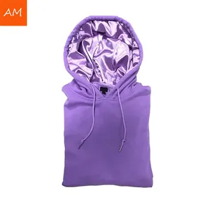 Wholesale Ladies Heavy Weight Sweatshirts Satin Silk Lined Women Hoodies