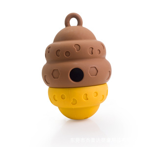 Nuevo Juguete Masticable Ecológico de Silicona con Forma de Panal para Perros, para Masticar y Limpiar los Dientes - Verde Menta/Amarillo/Marrón, Uso Interior/Exterior - Product Image 1