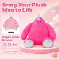 Service de fabrication de peluches personnalisées OEM & ODM : animaux en peluche réalistes à partir de croquis, peluche licorne rose de créateur
