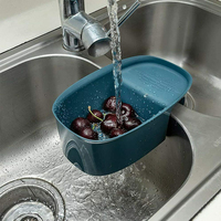 Filtre multifonctionnel Panier d'égouttage Filtre d'évier de cuisine Egouttoir à fruits et légumes en plastique pour outil de cuisine
