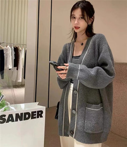 Petites filles collège Style <span class=keywords><strong>Cardigan</strong></span> rayé <span class=keywords><strong>Cardigan</strong></span> manteaux coréen tricots lâche ouvert avant Cardigans chandails tricotés pour les femmes - Product Image 1