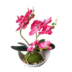 Hot Selling Design Orchidee Kunststoff Topf Home Decoration Großhandel Orchidee Blume künstlich