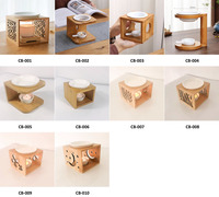 Brûleur d'encens et diffuseur d'huiles essentielles en bambou avec support en céramique pour bougie, diffuseur parfumé en bambou