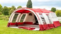 Tente tunnel gonflable rouge et blanche pour 8 personnes, grande tente de camping familiale, imperméable et résistante au vent, tente d'extérieur