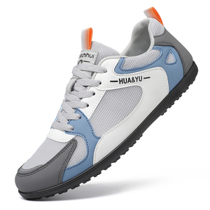 Men's Gym Skateboarding Shoes-Thick Sole Mesh Lace-Up Anti-Slippery Fashion Trend Casual Sneakers-<b>Canvas</b> Upper Rubber Outsole - Product Image 2