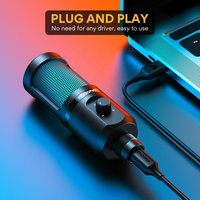 Nouveau microphone de jeu RGB MAONO avec contrôle de gain, microphone de bureau, microphone pour podcast, microphone USB pour les joueurs, microphones de jeu