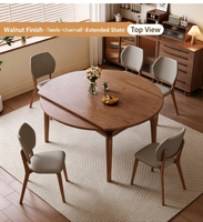 Table rectangulaire extensible en bois massif pour 4 à 6 personnes, idéale pour la salle à manger à domicile, les restaurants, les hôtels et les appartements
