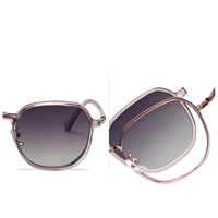 Ensemble de lunettes de soleil à clip magnétique unisexe, polarisées, pour la conduite, avec monture pour verres de myopie, pour verres personnalisés JS7413