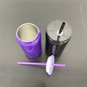 Gobelet isotherme vierge en acier inoxydable 16 oz pour sublimation, violet et noir, pour impression par transfert thermique, disponible depuis l'entrepôt américain - Product Image 5