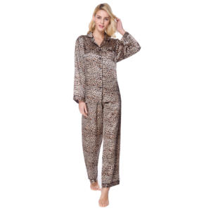 Pijamas de diseñador de dos piezas para mujer, pijamas de satén de seda, ropa de dormir, pijamas a juego para parejas, conjuntos de pijamas de seda - Product Image 4