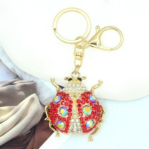 Llavero Creativo de Mariquita, Colgante de Llave de Coche con Siete Puntos, Anillo de Llaves con Insecto de Diamantes de Imitación, Regalo - Product Image 3
