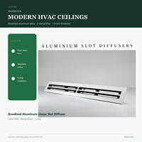 Diffuseur linéaire en alliage d'aluminium LSD21000 léger, haute dureté, facile d'entretien, moderne, pour climatisation de centre commercial