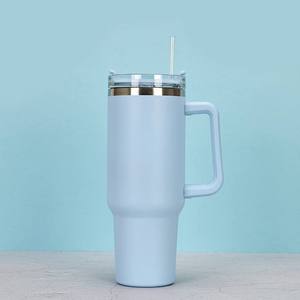 Vaso Térmico de Acero Inoxidable de 40 oz con Aislamiento al Vacío, Chapado en Oro Espejo, con Asa y Tapa, Libre de BPA, Azul Bebé, Rojo, Verde - Product Image 3