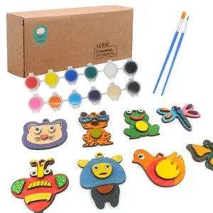Kit de peinture, aimants en bois, tableau noir, autocollants, idée cadeau pour enfants, jouet artisanal, bricolage