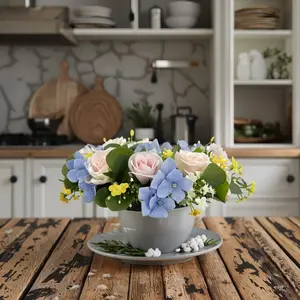 OH Arts Guirnalda de Flores de Rosa y Margarita Simuladas Personalizadas, Estilo Bosque de Hadas y Niña - Product Image 2