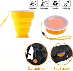 Botella de Agua de Viaje Plegable de Silicona, Taza Reutilizable Personalizada, Taza Plegable para Camping, Oficina, Té, Tazas y Platillos - Product Image 4