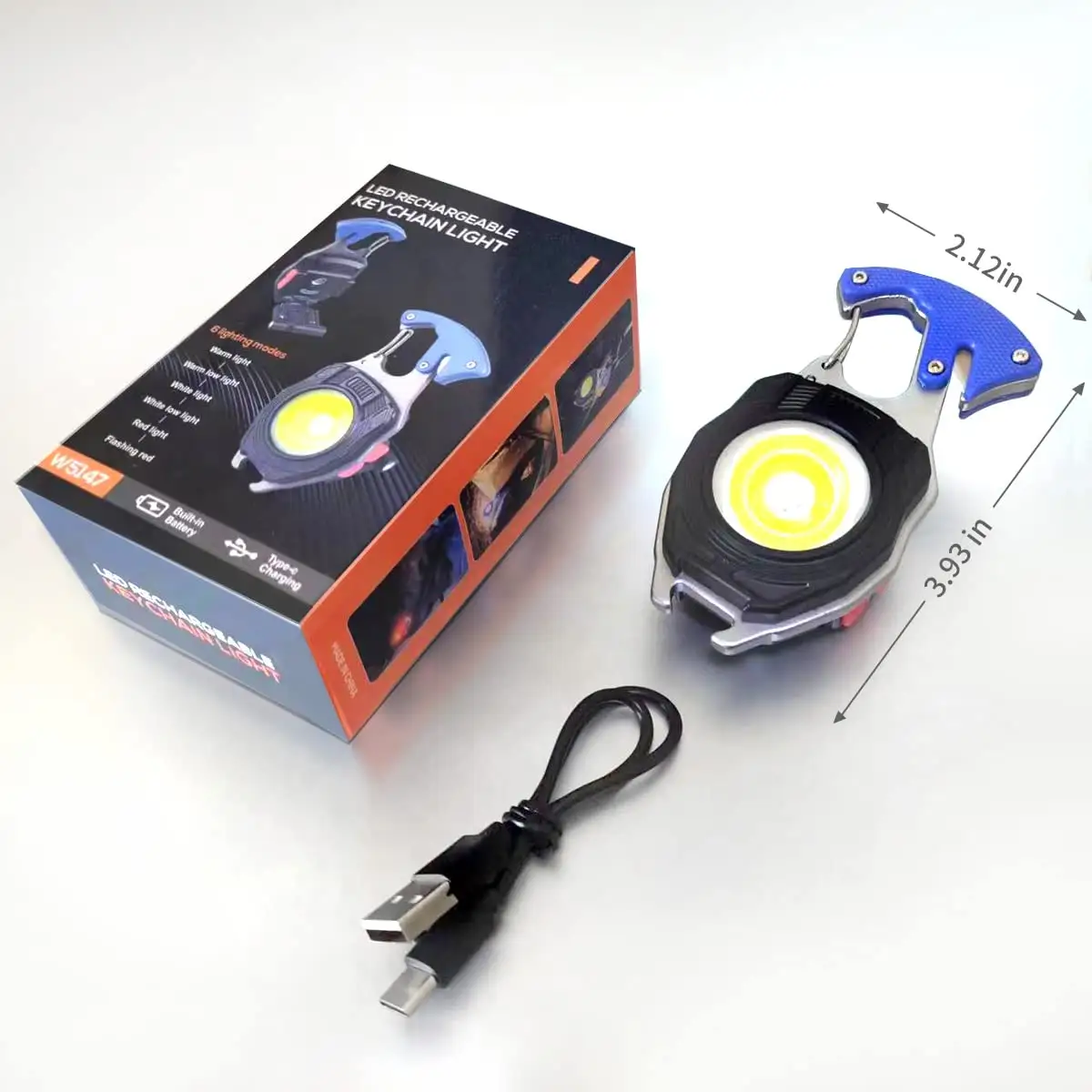 Kleine tragbare Aluminium-COB-Schlüsselanhänger Taschenlampe Licht superheller Led-Edc-Mini-Magnet-Wiederaufladbares Arbeitslicht