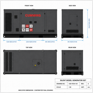 Generador Eléctrico Trifásico Silencioso de Diésel, Refrigerado por Agua, 100 kVA, 100 kW, Cummins, Weichai, Perkins, Yuchai, Shangchai, Deutz - Product Image 5