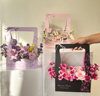 Boîte en papier florale, boîte à fleurs exquise, écologique et portable pour l'emballage de bouquets cadeaux