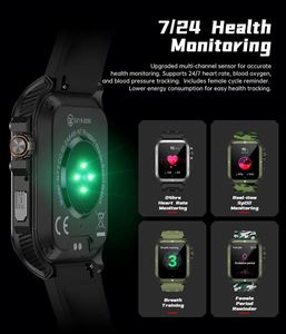 Lampe de poche Sports Fitness Montres Fonction d'appel Rappel du cycle menstruel féminin N7 Montre intelligente pour femmes hommes - Product Image 6
