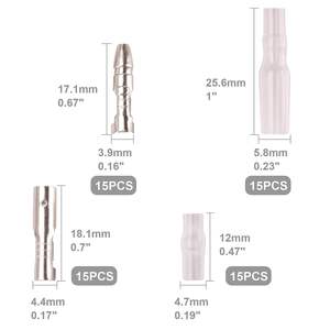 Terminales de crimpado de desconexión rápida para ingeniería química, 150 unidades, bloques de terminales macho y hembra de latón con inserciones de clips de resorte - Product Image 1