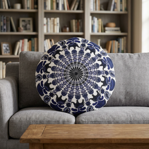 Taie d'oreiller non tissée brodée de mandala rond en gros pour l'usage décoratif d'hôtel d'hôpital à la maison dans la méditation de yoga - Product Image 3