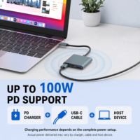 Hub USB C 3 en 1 de Alta Velocidad para MacBook y PC, Divisor y Convertidor HDTV 4K con Carga PD de 100W, Adaptador USB 3.0, Hub OTG
