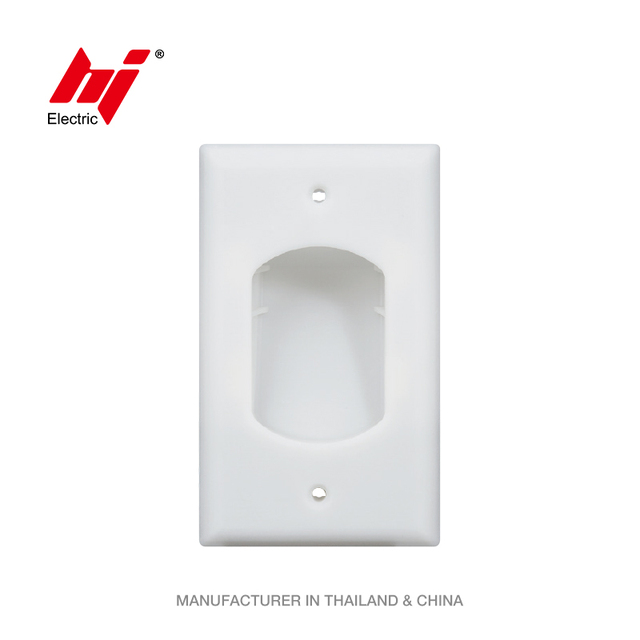 ETL 1 Gang Recessed Low Voltage Cable Wall Plate Flush Mount Media Outlet for Internal Cable Management