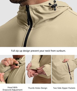 Men's Fashionable Softshell Safari <b>Jacket</b> Stand <b>Waterproof</b> Zipper UV Protection for Urban Outdoor Attire Spring <b>Thin</b> Outerwear - Product Image 5