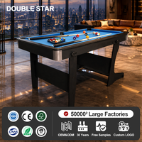 Table de billard pliable sur mesure 5FT 6FT pour intérieur, en MDF et PVC, gain de place, rangement vertical, couleur Burlywood personnalisable, OEM