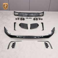 Kit carrosserie aérodynamique en fibre de carbone complète pour Audi Q8 SQ8, style AT, avec spoiler avant, diffuseur, aileron de toit et échappement – Fourniture directe usine