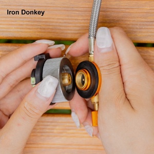 หัวเตา<span class=keywords><strong>แก๊ส</strong></span>พกพา IRONDONKEY สำหรับติดตั้งเพิ่มเติมภายนอกอาคาร พร้อมสาย<span class=keywords><strong>แก๊ส</strong></span>แบบยาวและวาล์วถังกันน้ำสำหรับการตั้งแคมป์ - Product Image 2