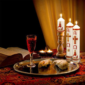 2ชิ้นสีขาวสดใสสำหรับสวดมนต์วันอีสเตอร์ของตกแต่งงานเลี้ยง cirios religiosos catolicos paschal easter paschal easter เทียนเสาเทียนทางศาสนา - Product Image 5