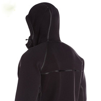 Veste Typhoon pour homme, sweat à capuche en néoprène, doublure en polaire, intérieur coupe-vent, imperméable, sweat à capuche noir technique
