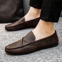 Mocassins à pampilles en daim pour hommes, style britannique, printemps-automne 2026, cousus main, à enfiler, respirants, semelle plate, chaussures habillées décontractées pour affaires
