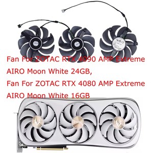 Ventilador de refrigeración para tarjeta gráfica, ventilador de vídeo para <span class=keywords><strong>ZOTAC</strong></span> RTX 4090 <span class=keywords><strong>4080</strong></span> AMP Extreme AIRO Moon White, para <span class=keywords><strong>ZOTAC</strong></span> RTX4090 D PGF 24GB - Product Image 2