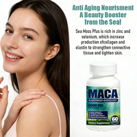 Capsules de mousse marine avec Ashwagandha, suppléments à l'extrait de curcuma et Bioperine pour le bien-être quotidien, la santé de la peau et de la thyroïde (OEM)