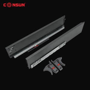Consun Hardware Kitchen Cabinet Slim Riding <strong>Drawers</strong> Sliding <strong>Box</strong> <strong>Rail</strong> <strong>Slides</strong> Telescopic Channel Soft Close <strong>Slides</strong> <strong>Drawer</strong> <strong>Box</strong> - Product Image 1