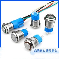 Interrupteur à bouton-poussoir momentané en acier inoxydable de 12 mm, 16 mm, 19 mm, 22 mm avec indice de protection IP65, CE, RoHS