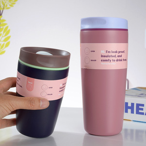 Vasos de viaje personalizados de 12oz/20oz, tazas de café de acero inoxidable de doble pared, a prueba de fugas, con pajita y tapa, libres de BPA. - Product Image 5