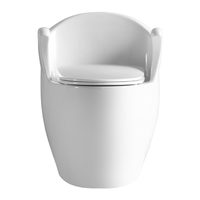 WC monobloc en céramique haut de gamme au design européen avec poignées, double chasse, écologique, pour salle de bain, à sortie verticale (S-trap), adapté aux personnes à mobilité réduite, à poser au sol